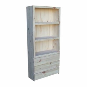 Biblioteca asia recta 0,80x0.30x1.80 c/cajon