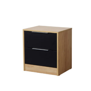 Mesa de luz murano 2c hickory negro - 1 caja