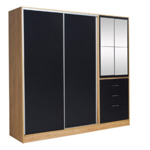 Placard murano mix 207 4 ptas 4c hickory negro c/e - 4 cajas