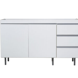 Bajo mesada arco 1.40 c/3 cajones blanco aluminio - 1 caja