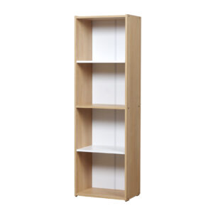 Biblioteca 4 esp mesina hickory/blanco - 1 caja