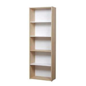 Biblioteca 5 esp mesina hickory/blanco - 1 caja