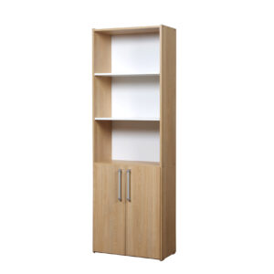 Biblioteca 5 esp 2 ptas mesina hickory/blanco - 1 caja