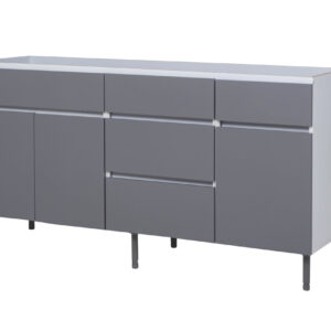 Bajo mesada livorno 160 3p 4c gris polar - 2 cajas