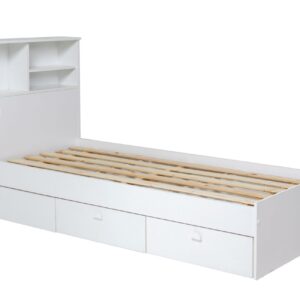 Cama 1 Plaza Repisa 2 Cajones Blanco - 2 Cajas