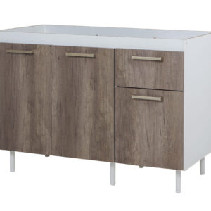 Bajo Mesada Turin 1.20 3p 1 caj Nebraska Gris - 1 caja