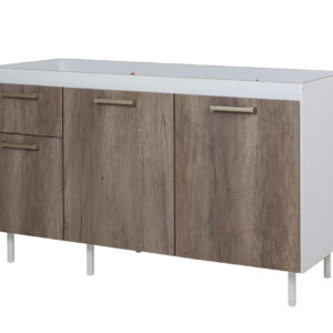 Bajo Mesada Turin 1.40 3p 1 caj Nebraska Gris - 1 caja