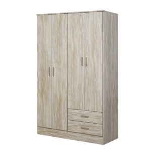 Placard Tana Piu 4p 2c Fresno Blanco - 2 cajas